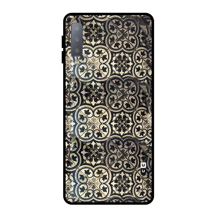 Floral Tile Metal Back Case for Galaxy A7 (2018)