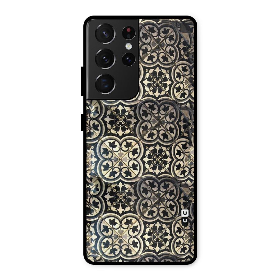Floral Tile Metal Back Case for Galaxy S21 Ultra 5G