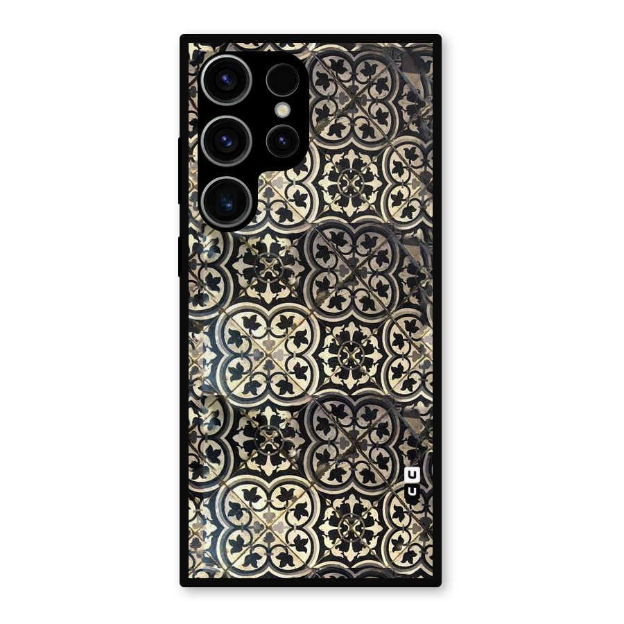 Floral Tile Metal Back Case for Galaxy S23 Ultra