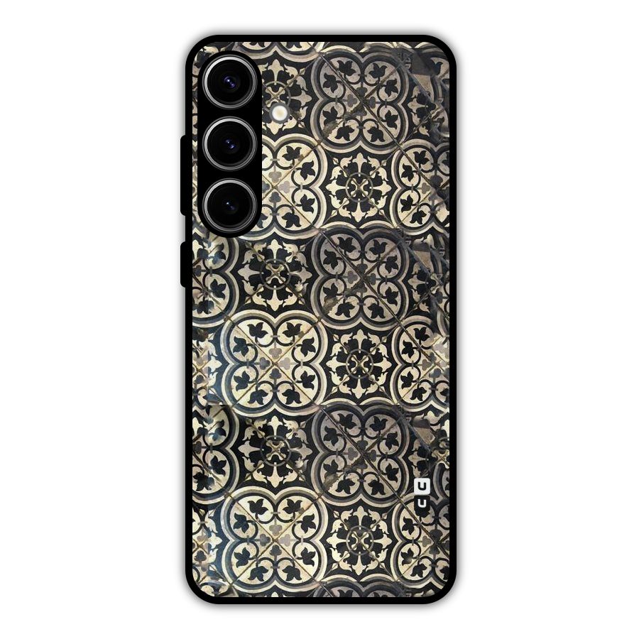 Floral Tile Metal Back Case for Galaxy S24 Plus