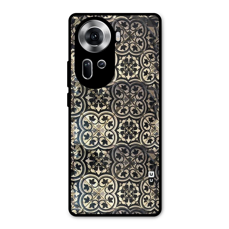 Floral Tile Metal Back Case for Oppo Reno11 5G
