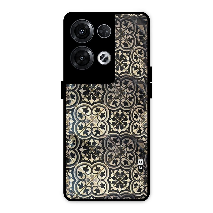 Floral Tile Metal Back Case for Oppo Reno8 Pro 5G