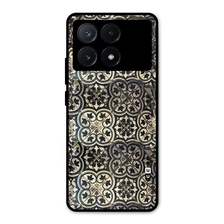 Floral Tile Metal Back Case for Poco X6 Pro