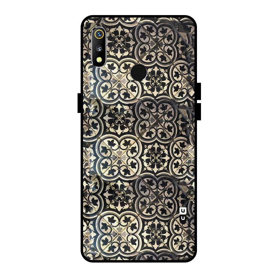 Floral Tile Metal Back Case for Realme 3i