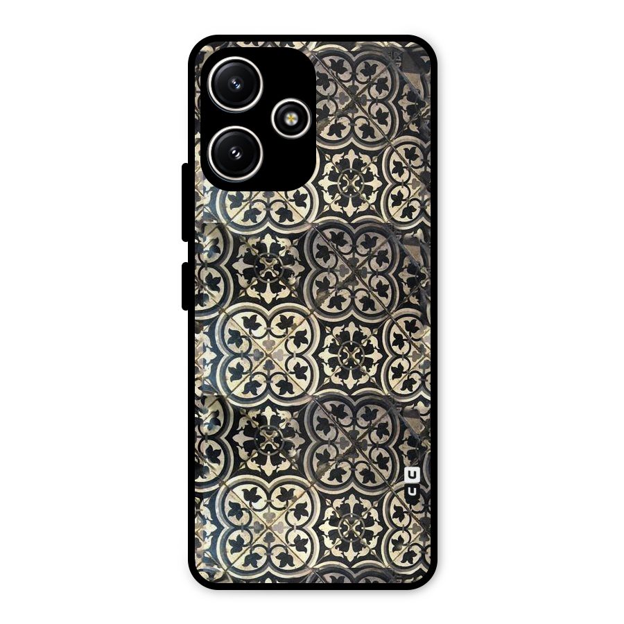 Floral Tile Metal Back Case for Redmi 12 5G