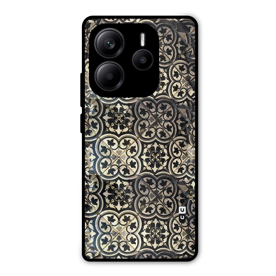 Floral Tile Metal Back Case for Redmi Note 14 5G