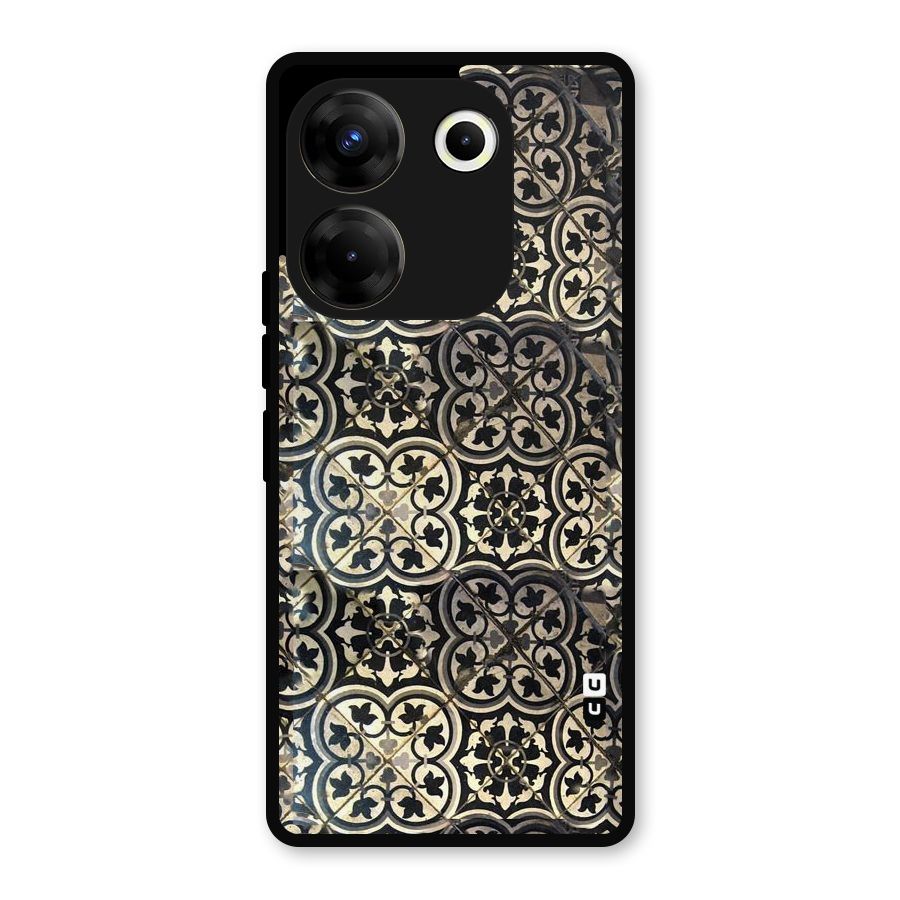 Floral Tile Metal Back Case for Tecno Camon 20