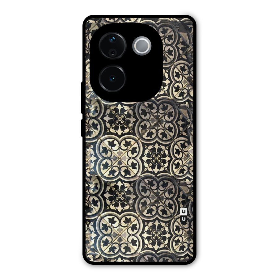 Floral Tile Metal Back Case for Vivo T3 Pro