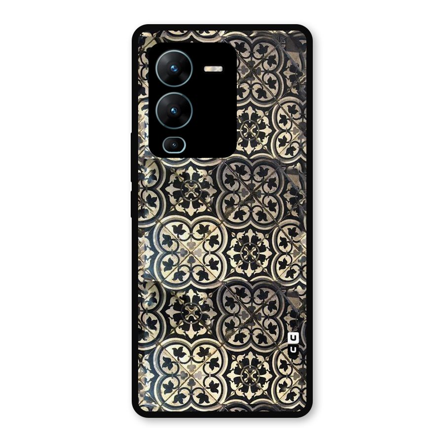 Floral Tile Metal Back Case for Vivo V25 Pro