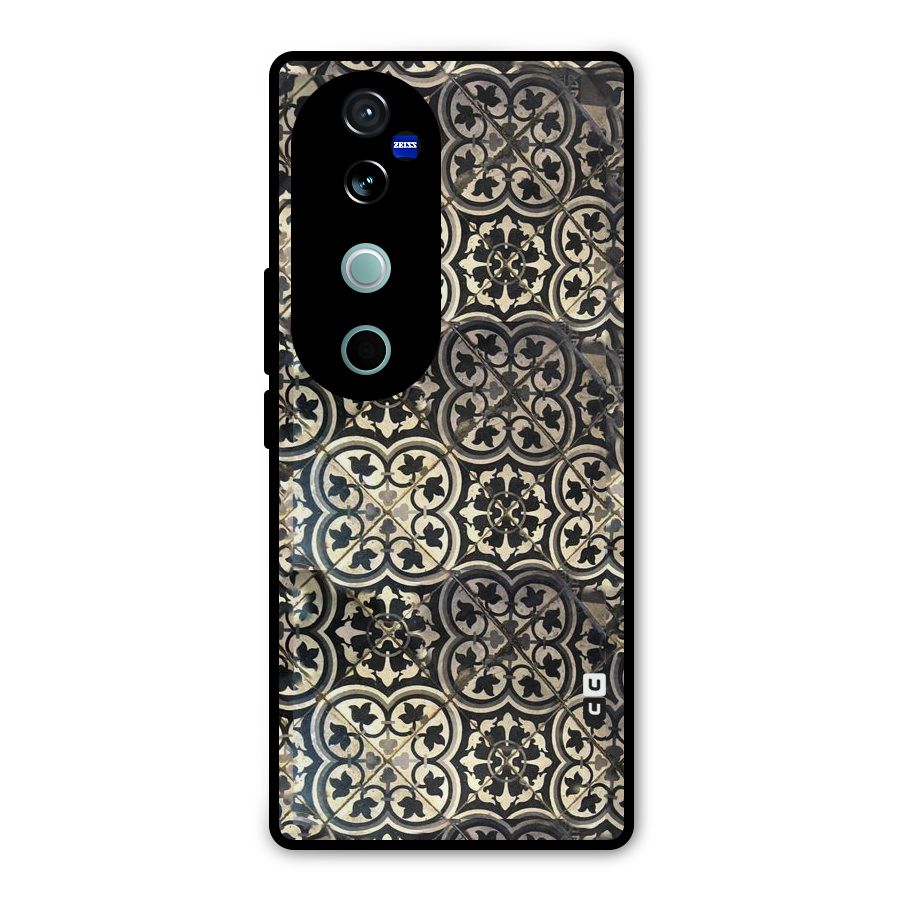 Floral Tile Metal Back Case for Vivo V40
