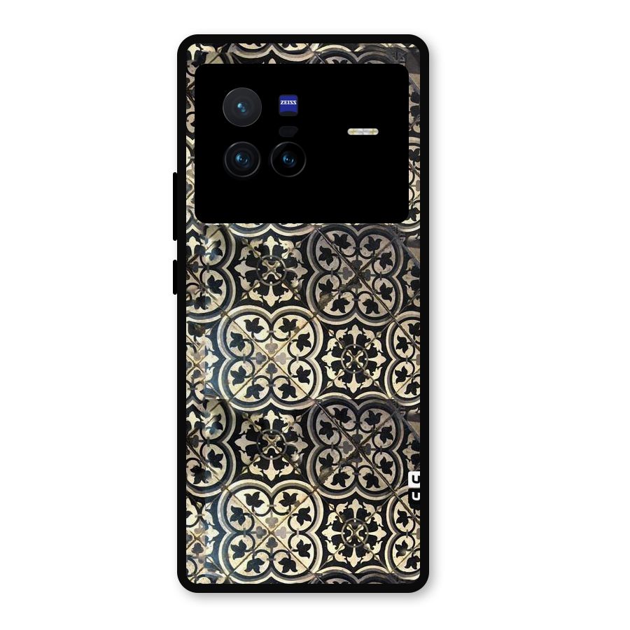 Floral Tile Metal Back Case for Vivo X80