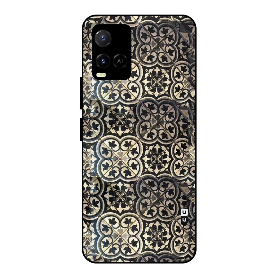 Floral Tile Metal Back Case for Vivo Y21 2021