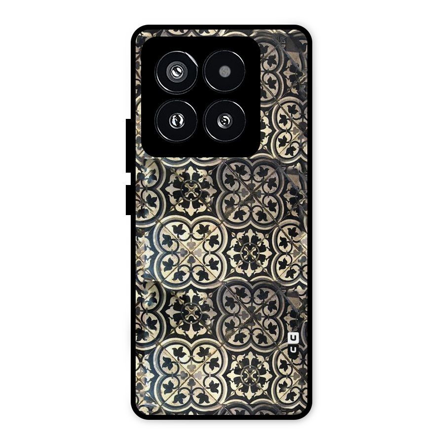 Floral Tile Metal Back Case for Xiaomi 14 Pro