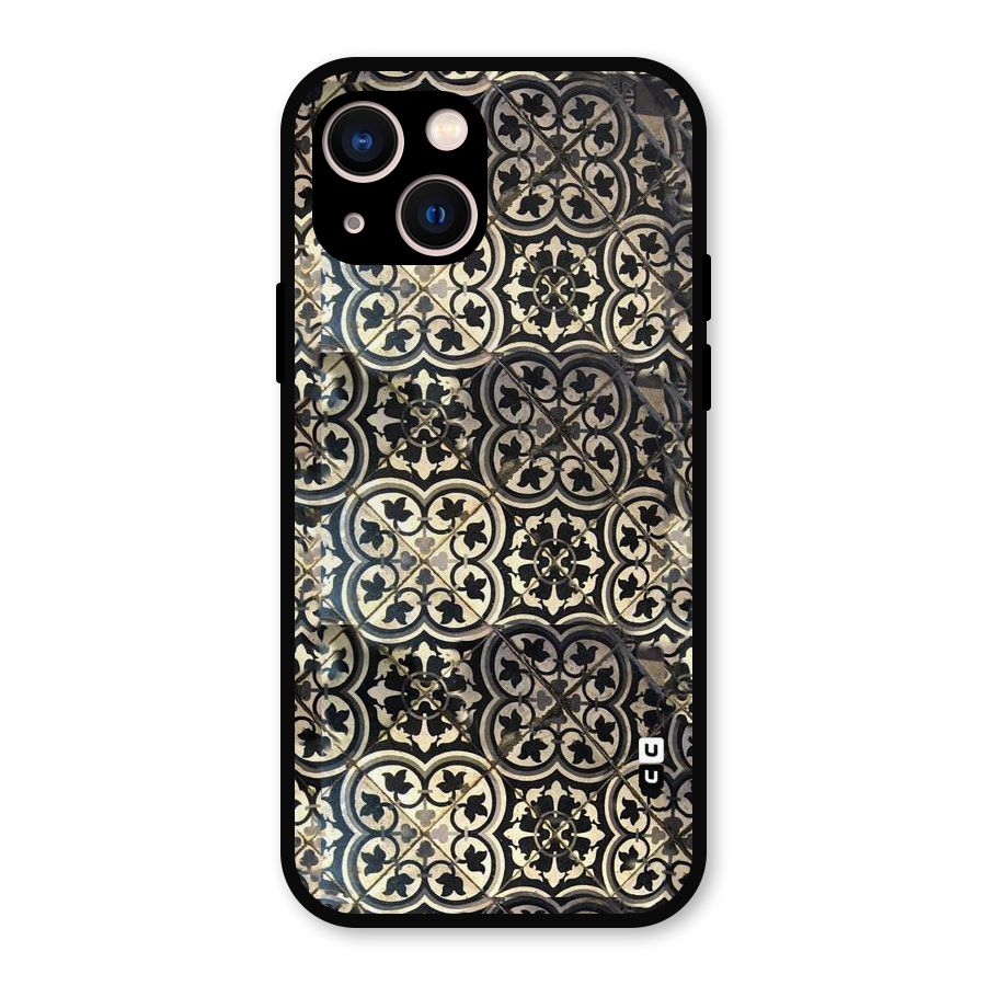 Floral Tile Metal Back Case for iPhone 13