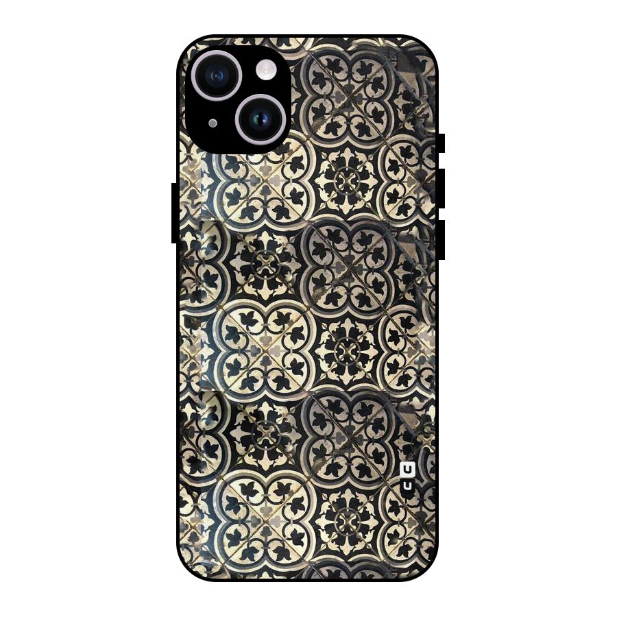 Floral Tile Metal Back Case for iPhone 14 Plus