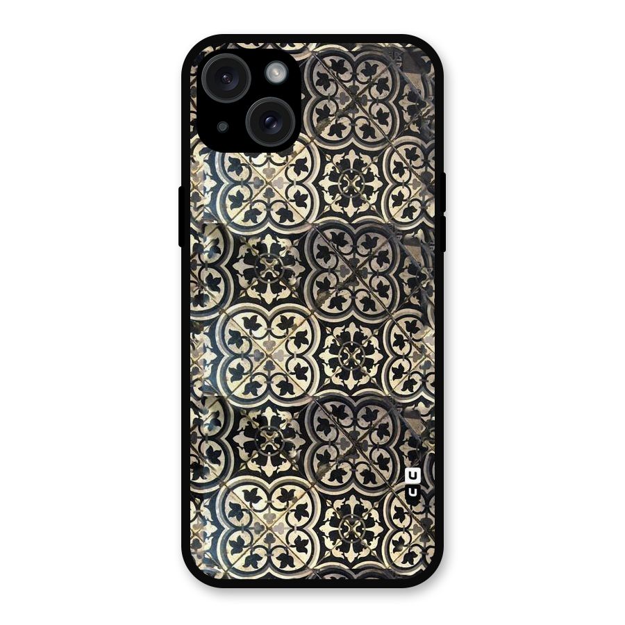 Floral Tile Metal Back Case for iPhone 15 Plus