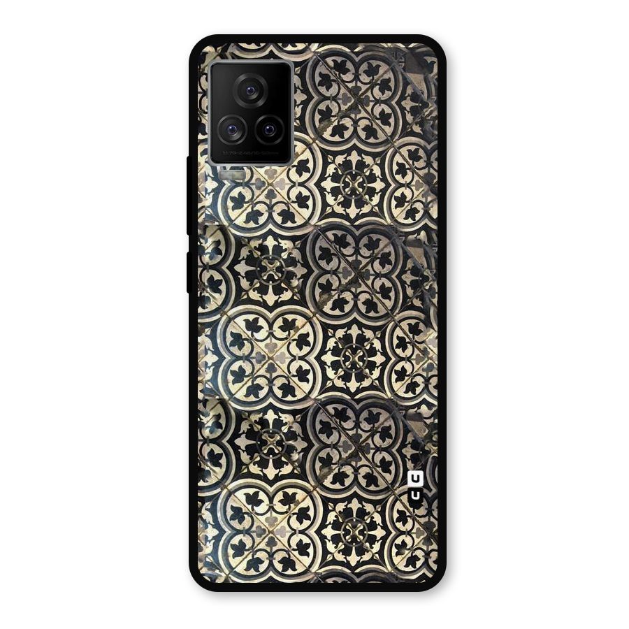 Floral Tile Metal Back Case for iQOO 7 Legend 5G