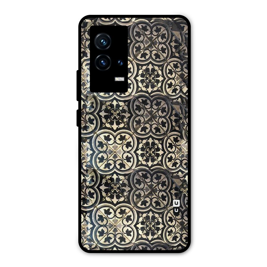 Floral Tile Metal Back Case for iQOO 9 5G