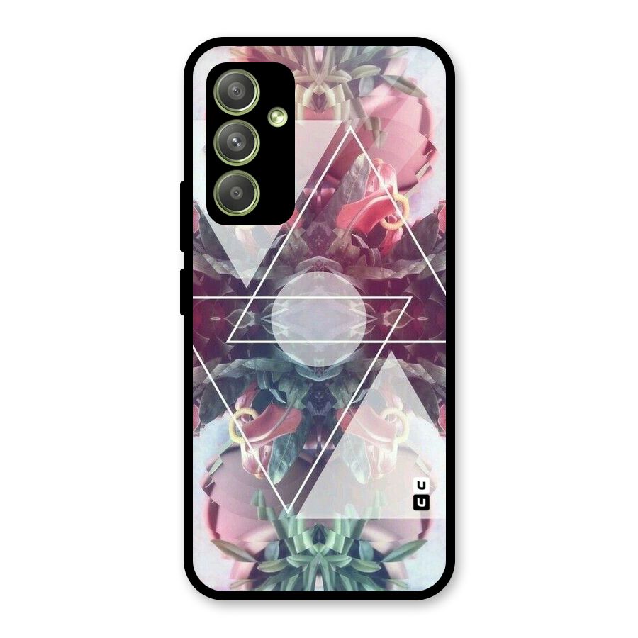 Floral Triangle Glass Back Case for Galaxy A54