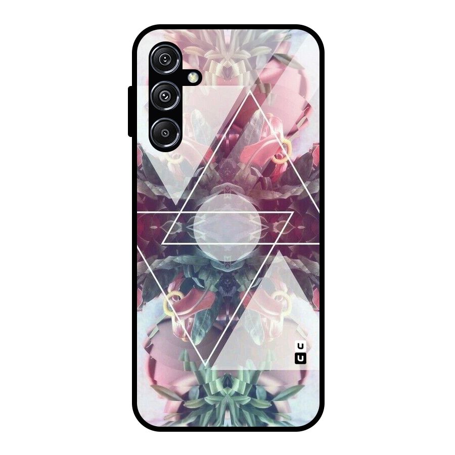 Floral Triangle Glass Back Case for Galaxy M34 5G