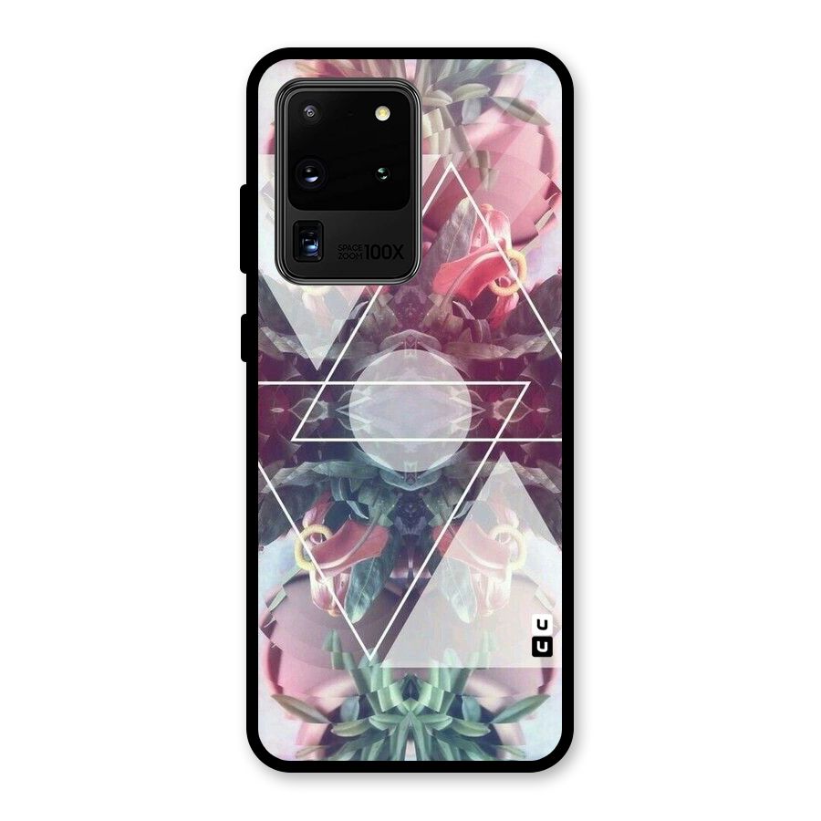 Floral Triangle Glass Back Case for Galaxy S20 Ultra