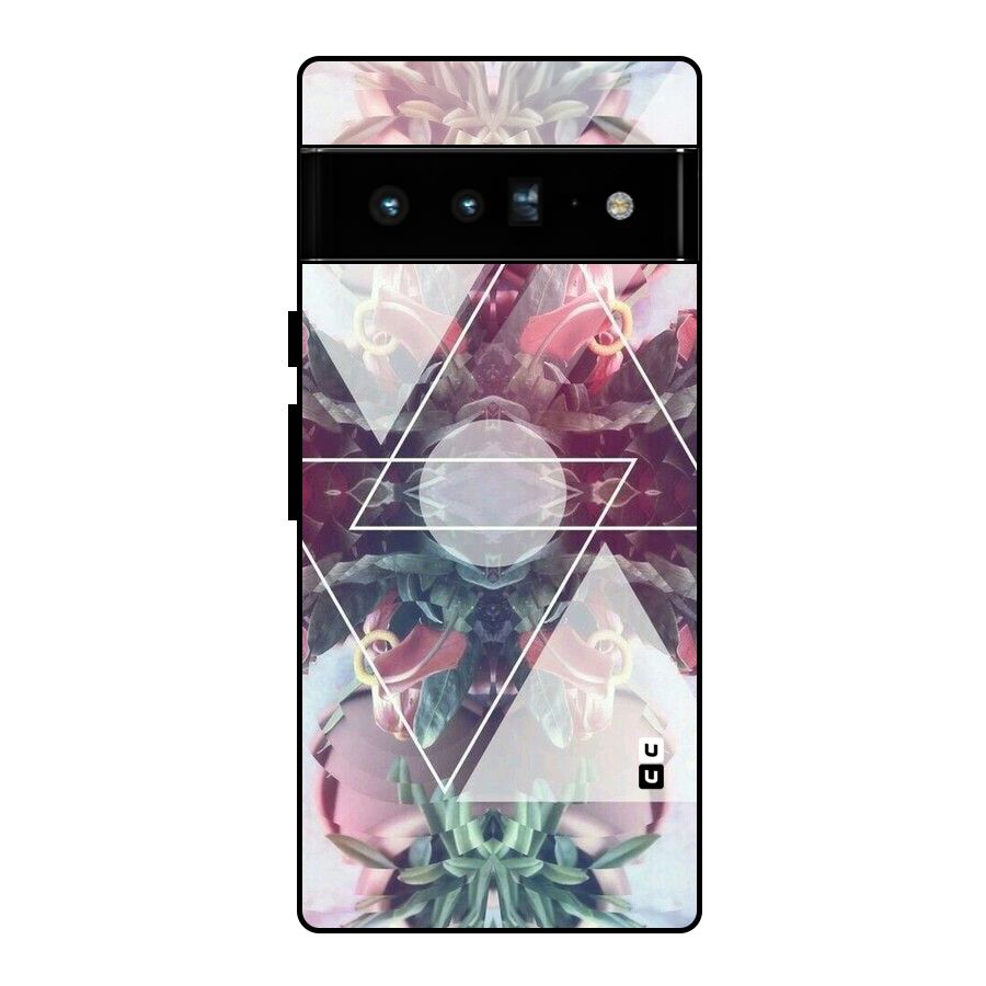 Floral Triangle Glass Back Case for Google Pixel 6 Pro