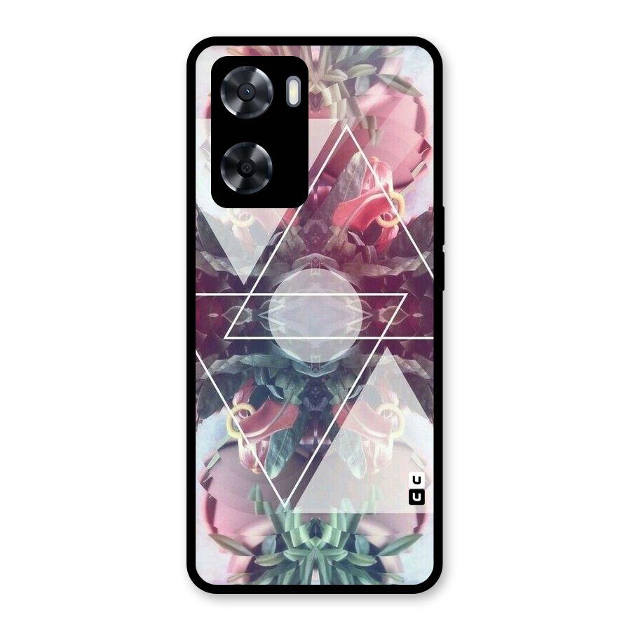 Floral Triangle Glass Back Case for OnePlus Nord N20 SE