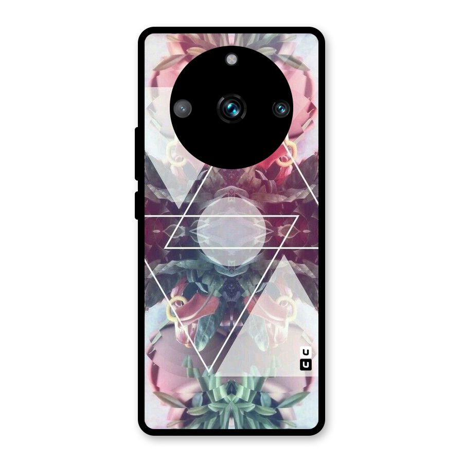 Floral Triangle Glass Back Case for Realme Narzo 60 Pro