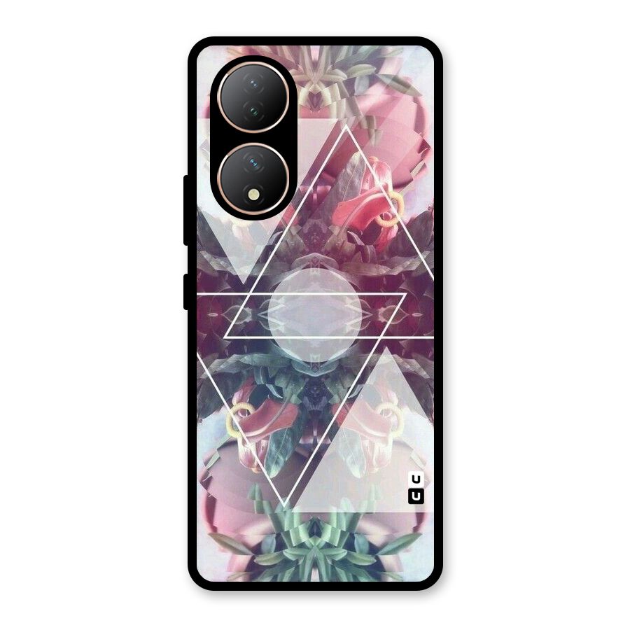 Floral Triangle Glass Back Case for Vivo Y100A