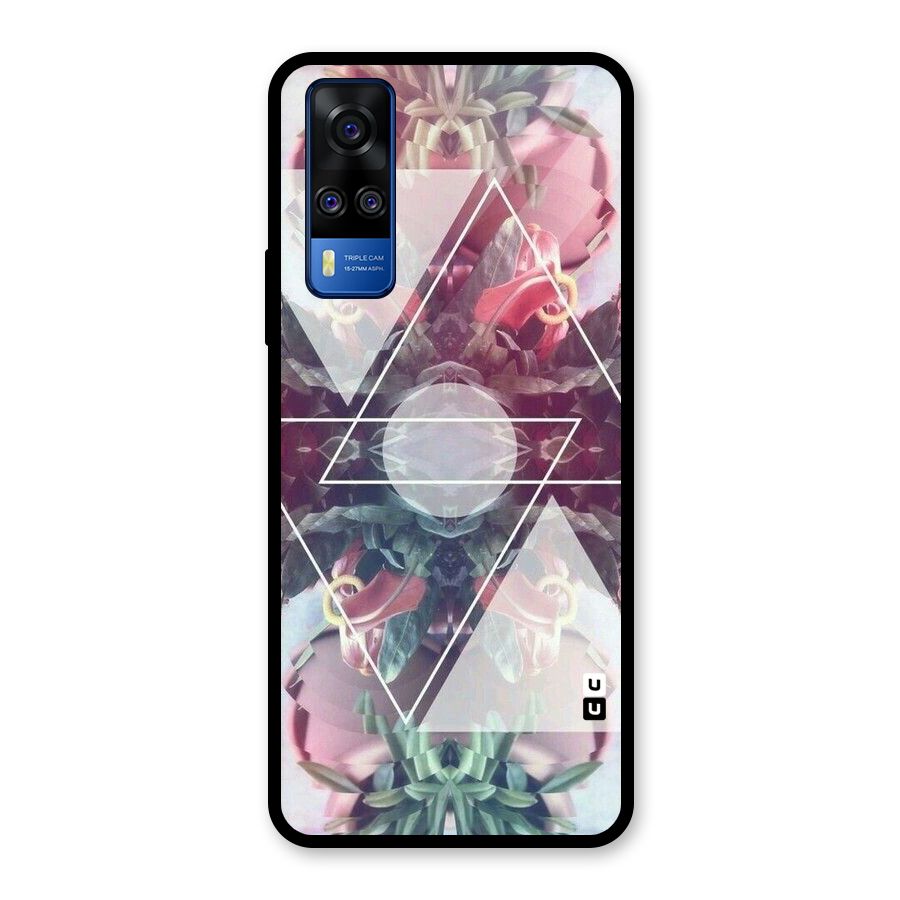 Floral Triangle Glass Back Case for Vivo Y31