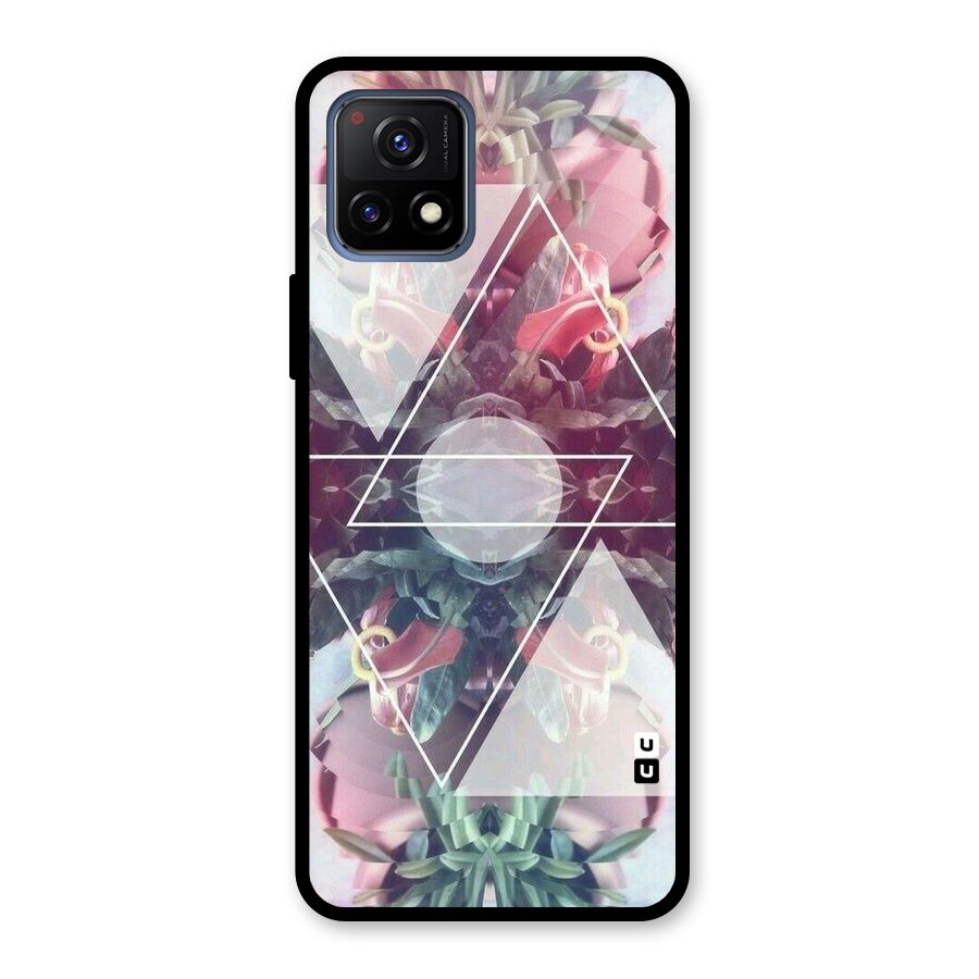 Floral Triangle Glass Back Case for Vivo Y72 5G