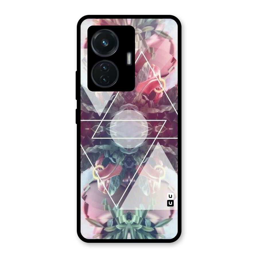 Floral Triangle Glass Back Case for iQOO Z6 44W