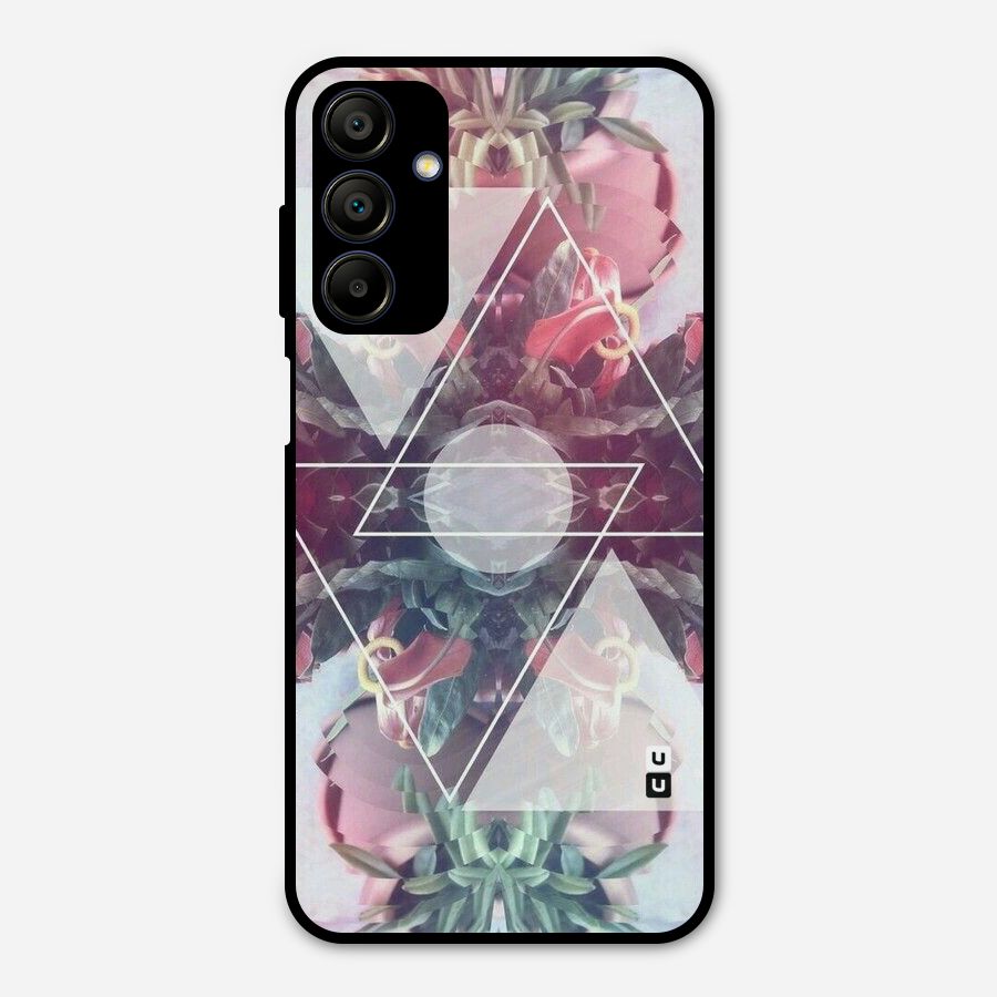 Floral Triangle Metal Back Case for Galaxy A15 5G