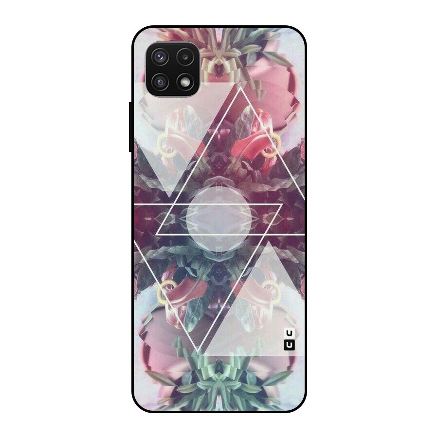 Floral Triangle Metal Back Case for Galaxy A22 5G