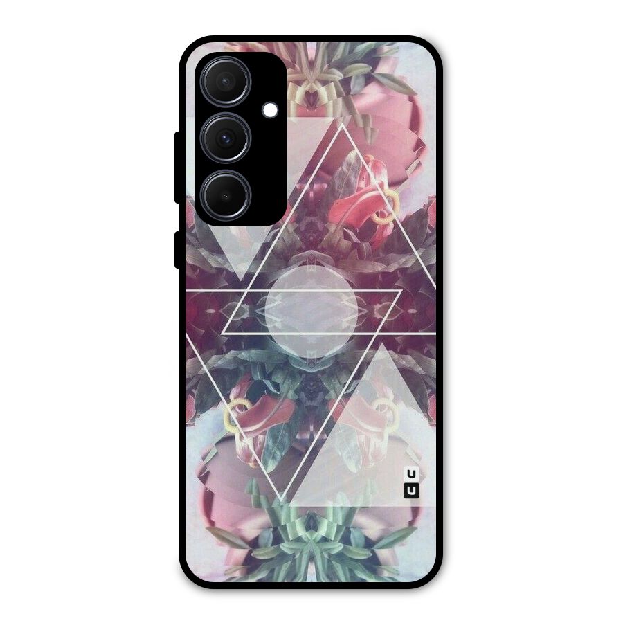Floral Triangle Metal Back Case for Galaxy A35