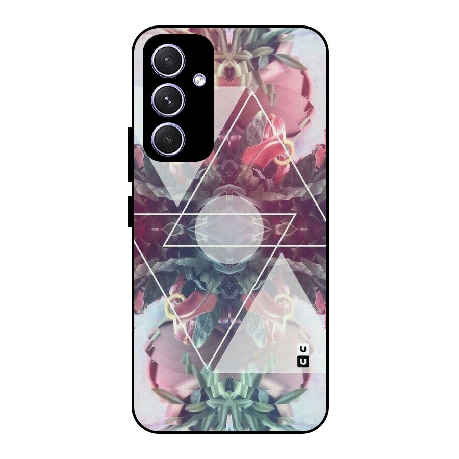 Floral Triangle Metal Back Case for Galaxy A54