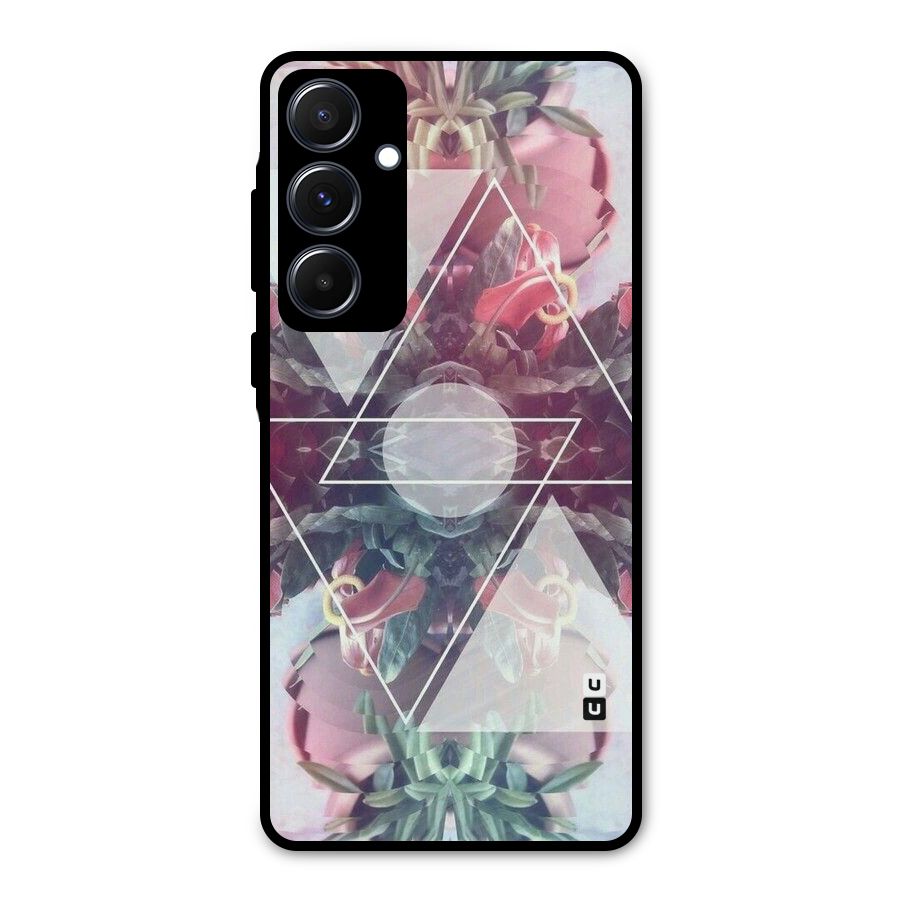 Floral Triangle Metal Back Case for Galaxy A55