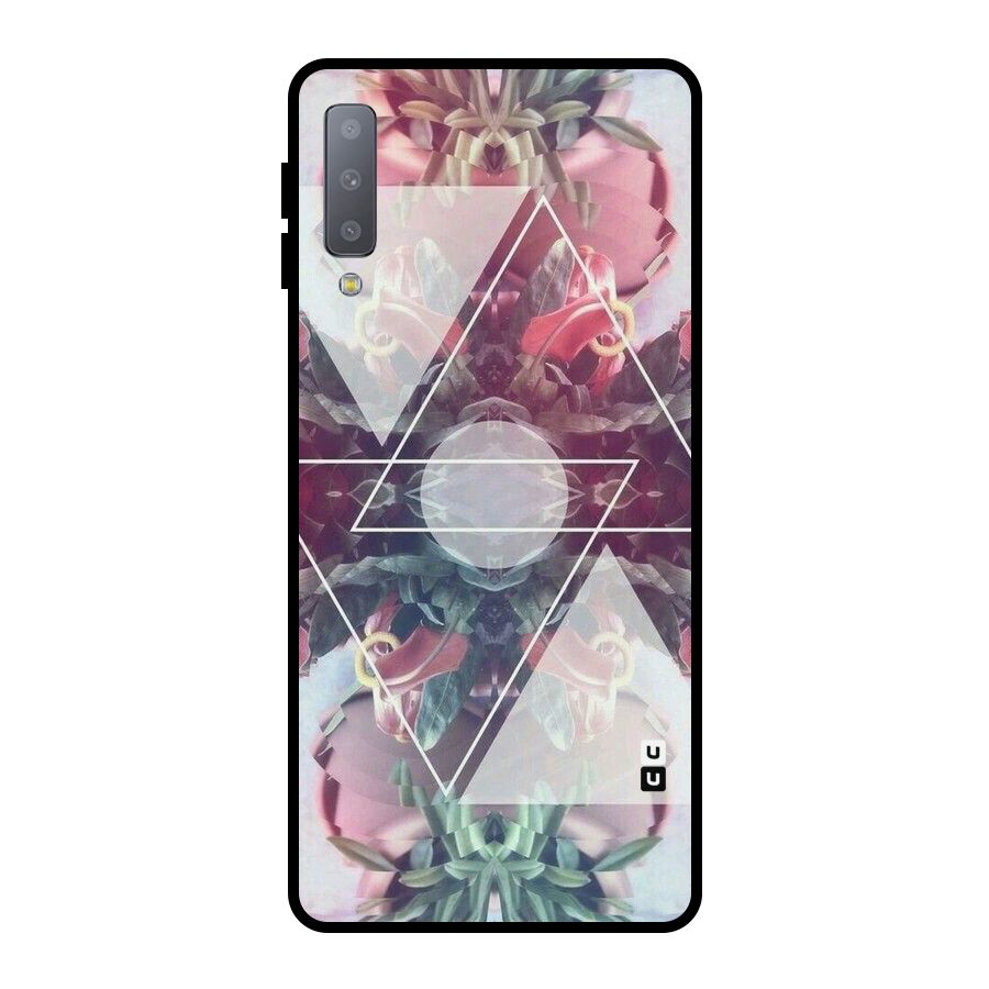 Floral Triangle Metal Back Case for Galaxy A7 (2018)