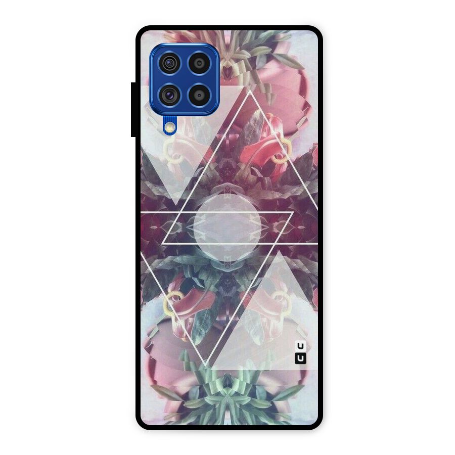 Floral Triangle Metal Back Case for Galaxy F62