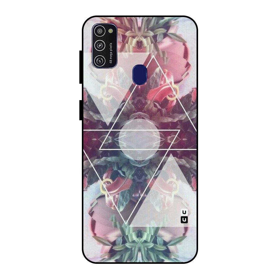 Floral Triangle Metal Back Case for Galaxy M21