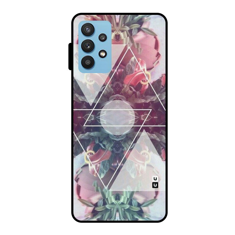Floral Triangle Metal Back Case for Galaxy M32 5G