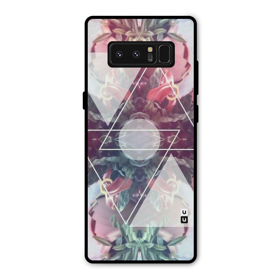 Floral Triangle Metal Back Case for Galaxy Note 8