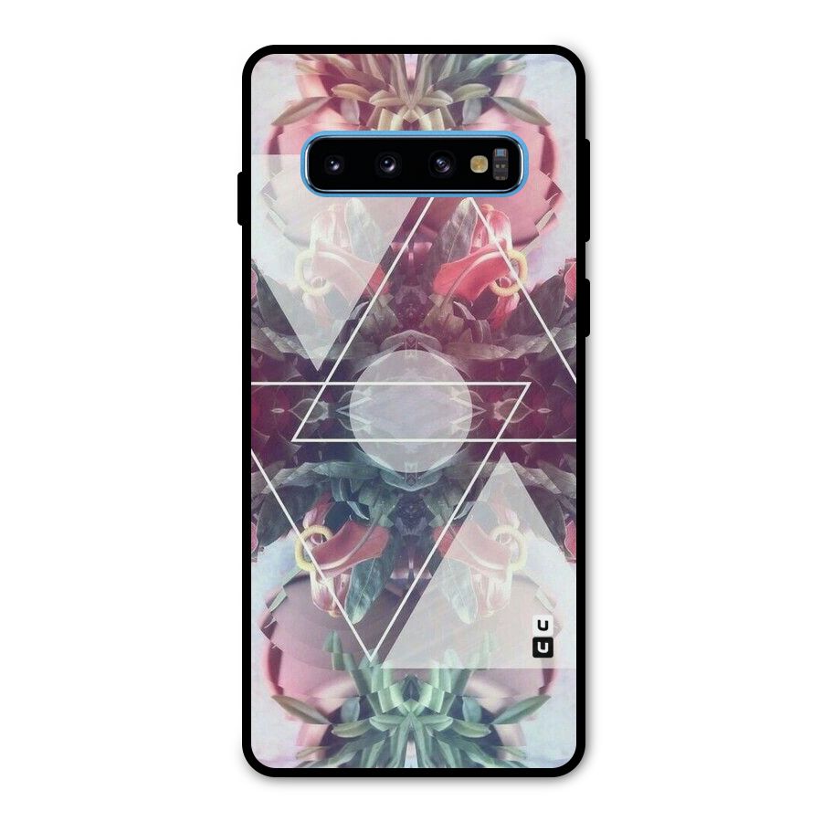Floral Triangle Metal Back Case for Galaxy S10