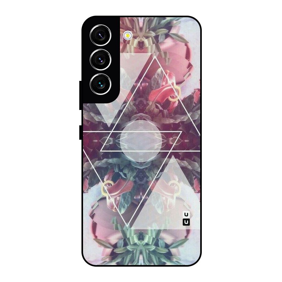 Floral Triangle Metal Back Case for Galaxy S22 5G