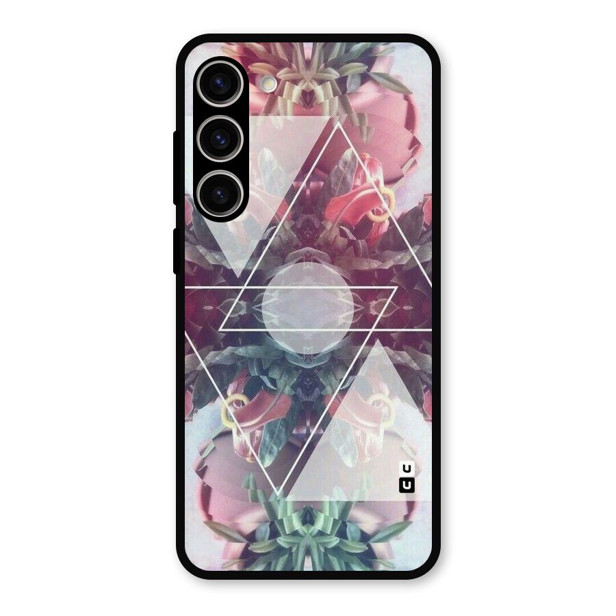 Floral Triangle Metal Back Case for Galaxy S23 Plus