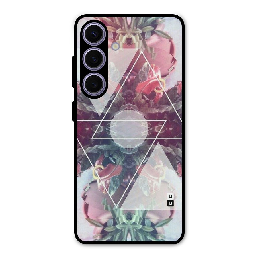 Floral Triangle Metal Back Case for Galaxy S24