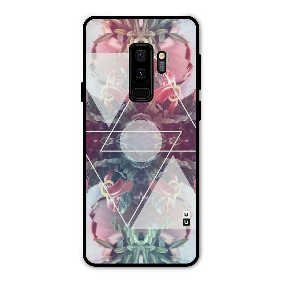 Floral Triangle Metal Back Case for Galaxy S9 Plus