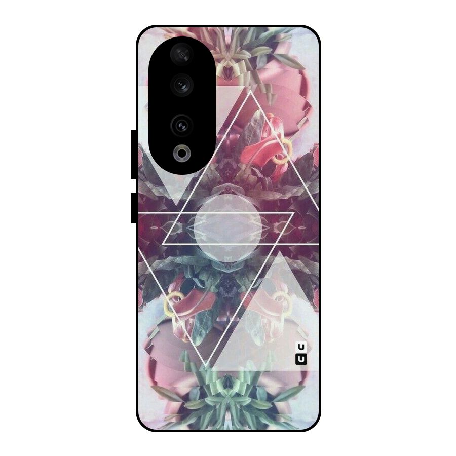 Floral Triangle Metal Back Case for Honor 90