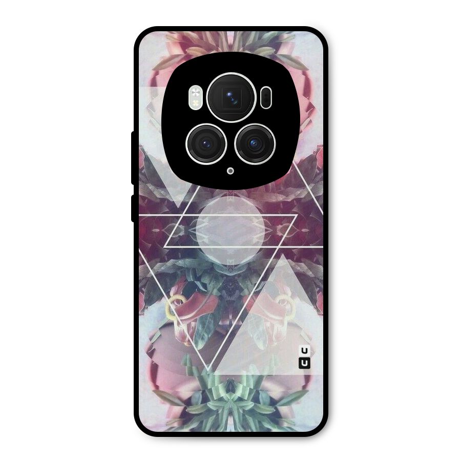 Floral Triangle Metal Back Case for Honor Magic6 Pro