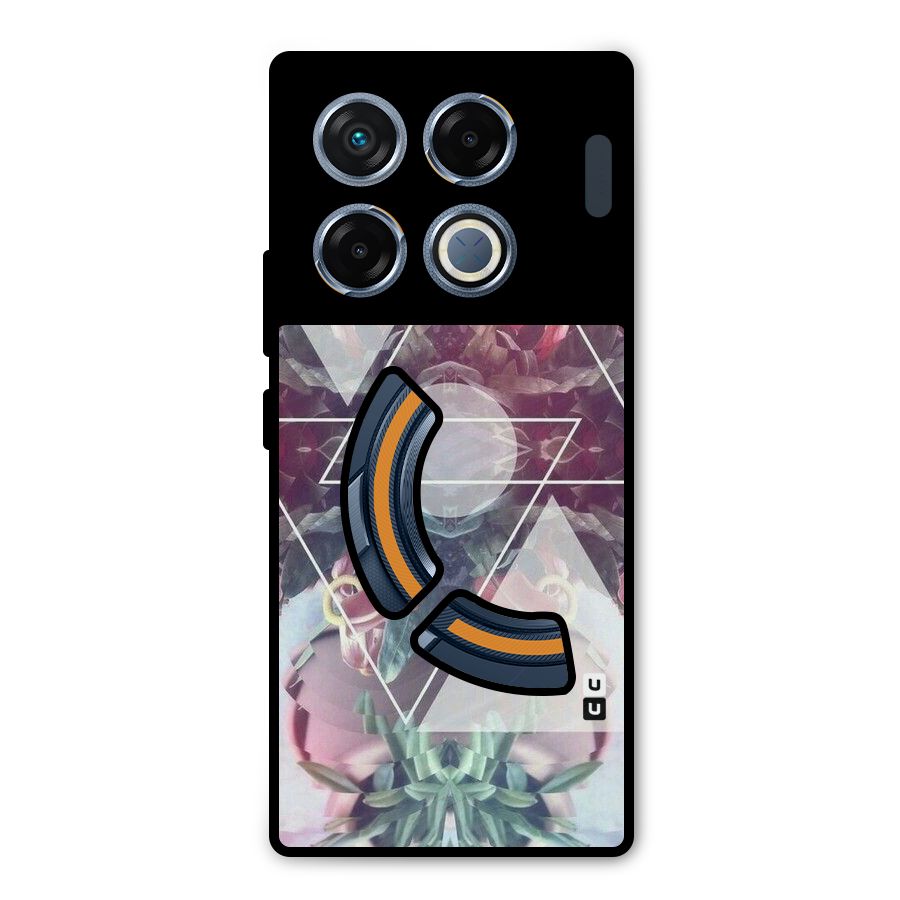 Floral Triangle Metal Back Case for Infinix GT 20 Pro